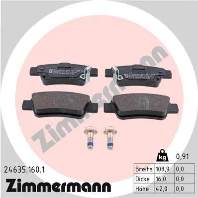 Honda CR-V, Zimmermann (246351601) гальмівні колодки.