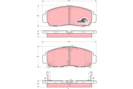 Комплект гальмівних колодок ACURA TL, HONDA ODYSSEY, HONDA INSPIRE, TRW (GDB3240)
