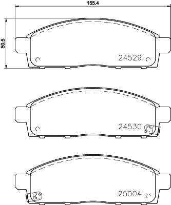Комплект тормозных колодок NISSAN (ZHENGZHOU), MITSUBISHI (SOUEAST), RAM 1200, NISSHINBO (NP3016SC)