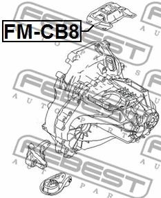 Подушка двигателя FORD TRANSIT, VOLVO V40, VOLVO C30, FEBEST (FMCB8)