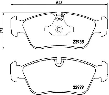 Комплект тормозных колодок BMW 1, BMW 3, BREMBO (P06035)