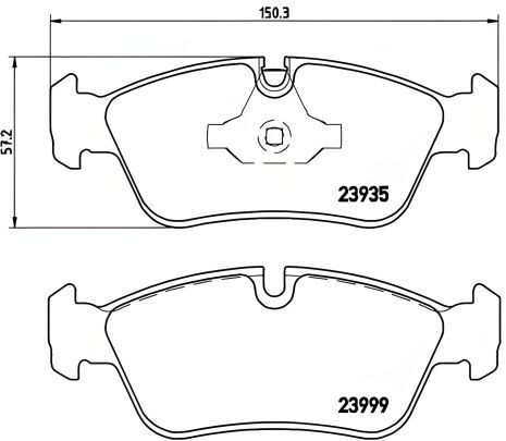Комплект гальмівних колодок BMW 1, BMW 3, BREMBO (P06035) Комплект гальмівних колодок BMW 1, BMW 3, BREMBO (P06035)