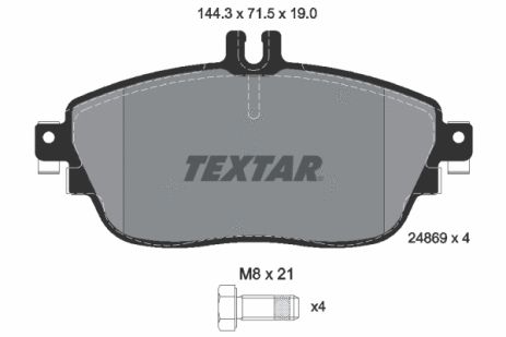 Комплект гальмівних колодок MB (BBDC), INFINITI QX30, MB GLA-CLASS, TEXTAR (2486901)