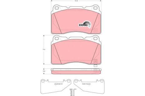 Комплект гальмівних колодок CADILLAC (SGM), SAAB 9-5, OPEL ASTRA, TRW (GDB3349)