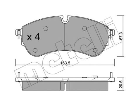Комплект тормозных колодок VW CRAFTER, METELLI (2211730)