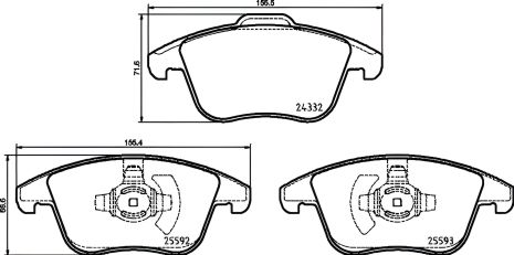 Комплект гальмівних колодок Ford Mondeo, Brembo (P24211) Комплект гальмівних колодок Ford Mondeo, Brembo (P24211)