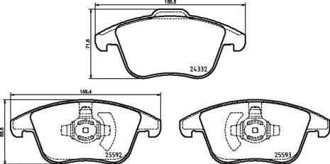 Комплект тормозных колодок FORD MONDEO, BREMBO (P24211)