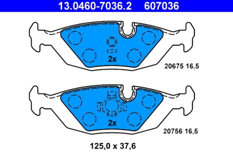 Комплект гальмівних колодок BMW 3, ATE (13046070362)