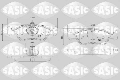 Комплект гальмівних колодок DAEWOO NEXIA, OPEL ASTRA, OPEL VECTRA, SASIC (6216142)