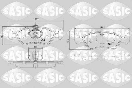 Комплект тормозных колодок DAEWOO NEXIA, OPEL ASTRA, OPEL VECTRA, SASIC (6216142)