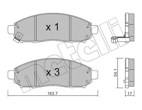 Комплект тормозных колодок NISSAN NP300, NISSAN PATHFINDER, NISSAN NAVARA, METELLI (2207430)