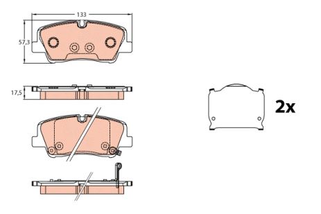 Комплект тормозных колодок HYUNDAI H350, TRW (GDB3646)