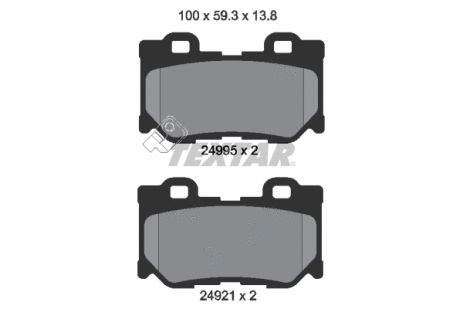 Комплект тормозных колодок NISSAN 370Z, INFINITI QX70, INFINITI Q70, TEXTAR (2499501)