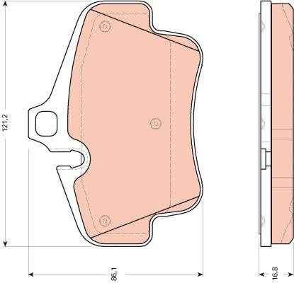 Комплект тормозных колодок PORSCHE 718, PORSCHE 911, PORSCHE BOXSTER, TRW (GDB1758)