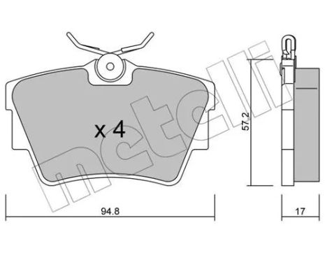 Комплект тормозных колодок FIAT TALENTO, NISSAN NV300, OPEL VIVARO, METELLI (2206350)