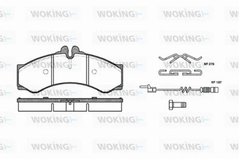 Комплект тормозных колодок MB SPRINTER, VW LT, WOKING (P714302)