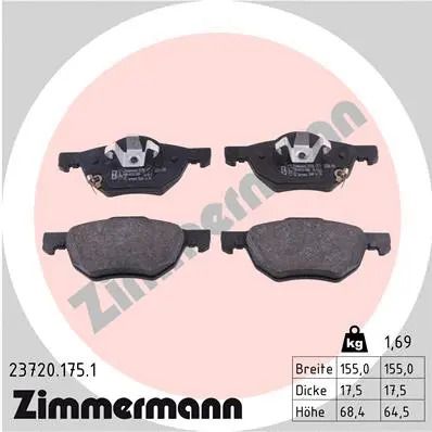 Комплект тормозных колодок HONDA ACCORD, ZIMMERMANN (237201751)