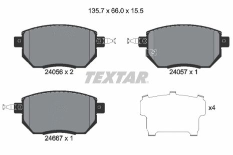 Комплект тормозных колодок INFINITI FX, NISSAN MURANO, NISSAN MAXIMA, TEXTAR (2405601)