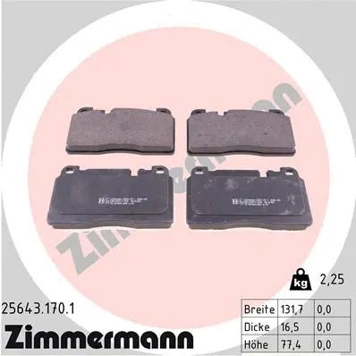 Комплект тормозных колодок PORSCHE MACAN, AUDI Q5, AUDI A6, ZIMMERMANN (256431701)