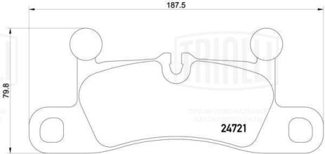 Комплект гальмівних колодок PORSCHE CAYENNE, VW TOUAREG, TRIALLI (PF4394)