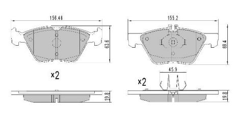 Комплект гальмівних колодок CHRYSLER CROSSFIRE, MB E-CLASS, MB CLK, FREMAX (FBP1047)