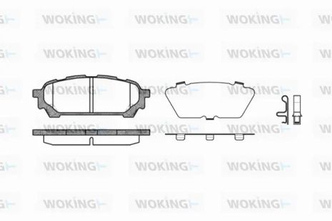 Комплект гальмівних колодок SUBARU FORESTER, SUBARU IMPREZA, WOKING (P1076301) Комплект гальмівних колодок SUBARU FORESTER, SUBARU IMPREZA, WOKING (P1076301)