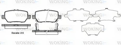 Набор тормозных колодок для HONDA LEGEND, WOKING (P1068302)