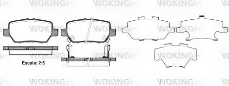 Комплект тормозных колодок HONDA LEGEND, WOKING (P1068302)