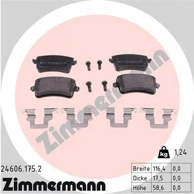 Комплект тормозных колодок AUDI A5, AUDI Q5, AUDI A4, ZIMMERMANN (246061752)