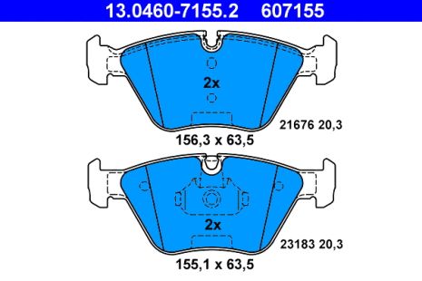Комплект тормозных колодок BMW X3, BMW Z4, BMW 3, ATE (13046071552)