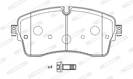 Тормозные колодки комплект JAGUAR E-PACE/LAND ROVER, FERODO (FDB5221)