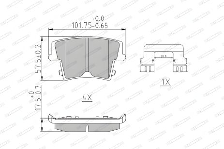 Комплект тормозных колодок для LANCIA THEMA, CHRYSLER 300C, FERODO (FDB1953)