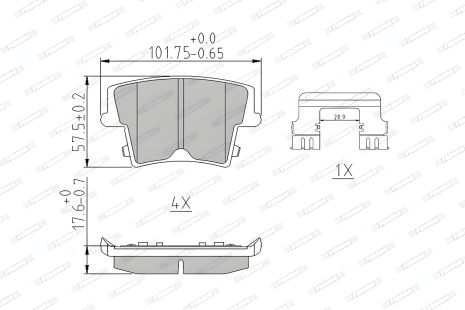 Комплект колодок LANCIA THEMA, CHRYSLER 300C, FERODO (FDB1953)