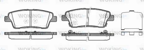 Комплект тормозных колодок KIA QUORIS, HYUNDAI GENESIS, WOKING (P1558302)