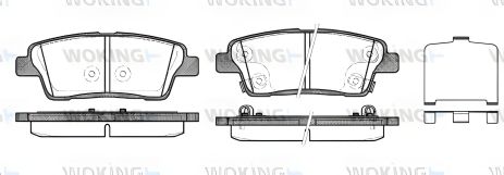 Гальмівних колодок комплект KIA QUORIS, HYUNDAI GENESIS, WOKING (P1558302)