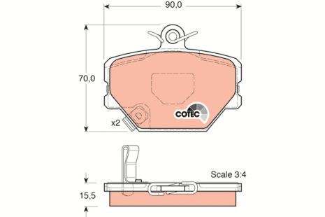 Комплект гальмівних колодок SMART FORTWO, SMART ROADSTER, SMART CITY-COUPE, TRW (GDB1365) Комплект гальмівних колодок SMART FORTWO, SMART ROADSTER, SMART CITY-COUPE, TRW (GDB1365)