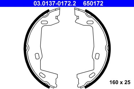 Комплект колодок гальма стоянки CHEVROLET VECTRA, SAAB 9-5, OPEL VECTRA, ATE (03013701722)