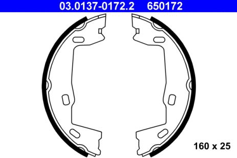 Комплект колодок гальма стоянки CHEVROLET VECTRA, SAAB 9-5, OPEL VECTRA, ATE (03013701722)