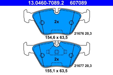 Комплект гальмівних колодок BMW 5, ATE (13046070892)