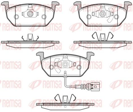 Комплект гальмівних колодок SKODA OCTAVIA, SEAT LEON, VW GOLF, REMSA (160101)
