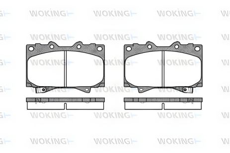 Комплект колодок гальмівних LEXUS LX, MITSUBISHI PAJERO, LANDWIND (JMC), WOKING (P607304)