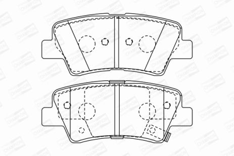 Комплект гальмівних колодок SSANGYONG KORANDO, KIA RIO, HYUNDAI TUCSON, CHAMPION (572629CH)