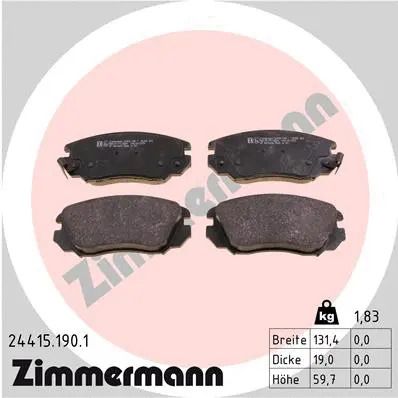 Комплект тормозных колодок CHEVROLET MALIBU, SAAB 9-5, OPEL INSIGNIA, ZIMMERMANN (244151901)