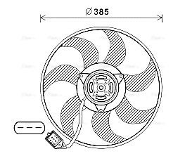 Вентилятор охолодження радіатора OPEL ASTRA, OPEL ZAFIRA, OPEL TIGRA, AVA COOLING (OL7670)