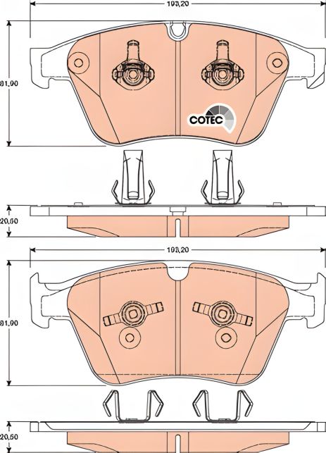 Комплект гальмівних колодок MB M-CLASS, MB R-CLASS, TRW (GDB1794) Комплект гальмівних колодок MB M-CLASS, MB R-CLASS, TRW (GDB1794)