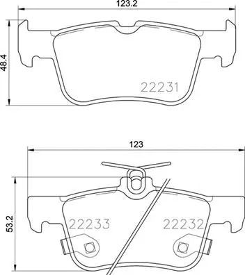 Комплект тормозных колодок FORD S-MAX, LINCOLN MKZ, FORD GALAXY, BREMBO (P24201)