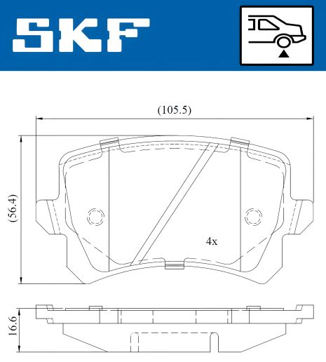Комплект тормозных колодок SEAT ALHAMBRA, VW TIGUAN, AUDI Q3, SKF (VKBP90023)