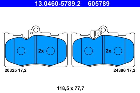 Комплект тормозных колодок TOYOTA MARK, LEXUS GS, LEXUS RC, ATE (13046057892)
