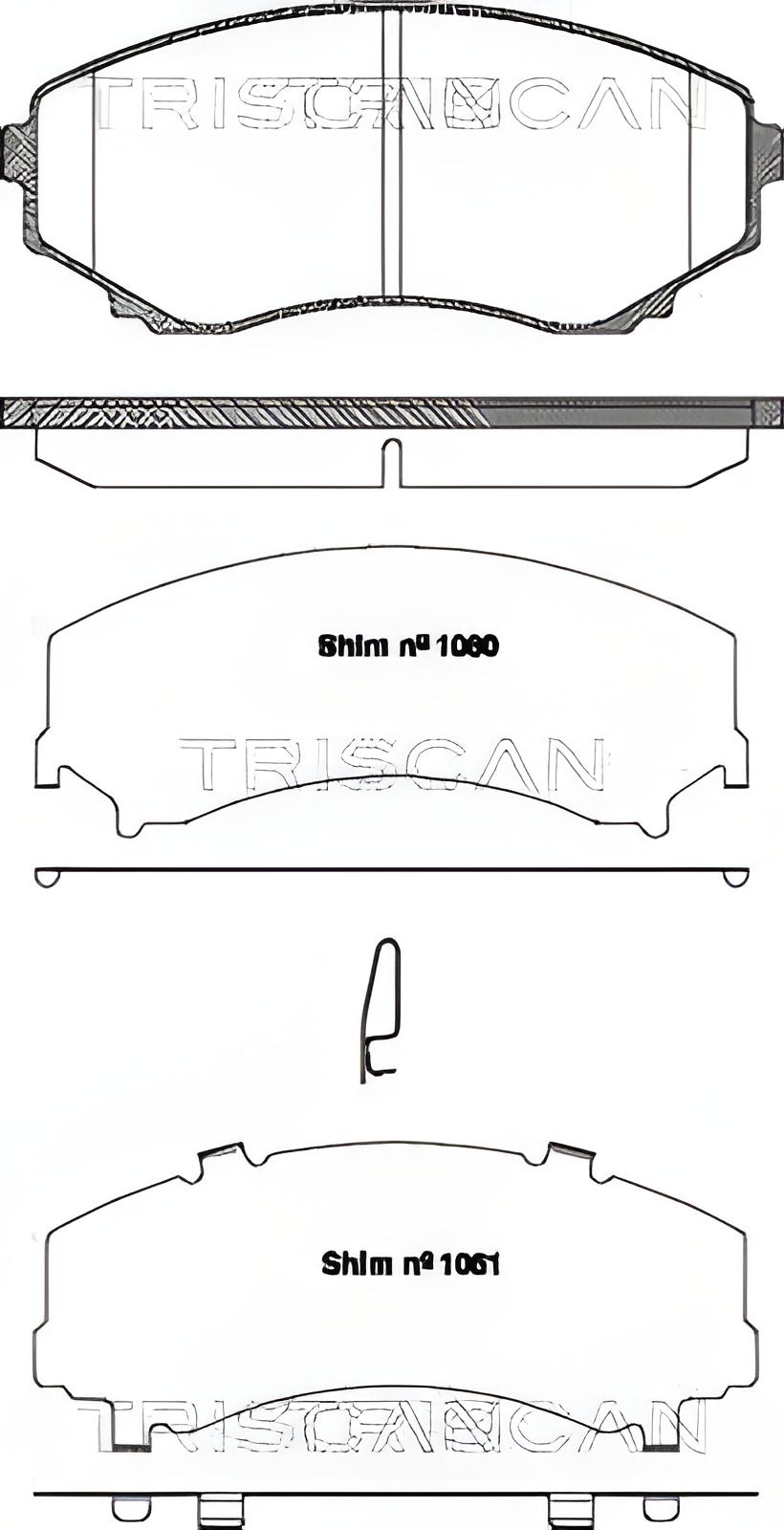 MAZDA E-SERIE, MAZDA MPV, Комплект гальмівних колодок TRISCAN (811050022) MAZDA E-SERIE, MAZDA MPV, Комплект гальмівних колодок TRISCAN (811050022)