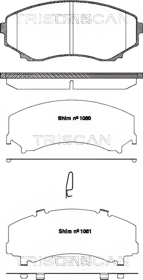 MAZDA E-SERIE, MAZDA MPV, Комплект гальмівних колодок TRISCAN (811050022) MAZDA E-SERIE, MAZDA MPV, Комплект гальмівних колодок TRISCAN (811050022)